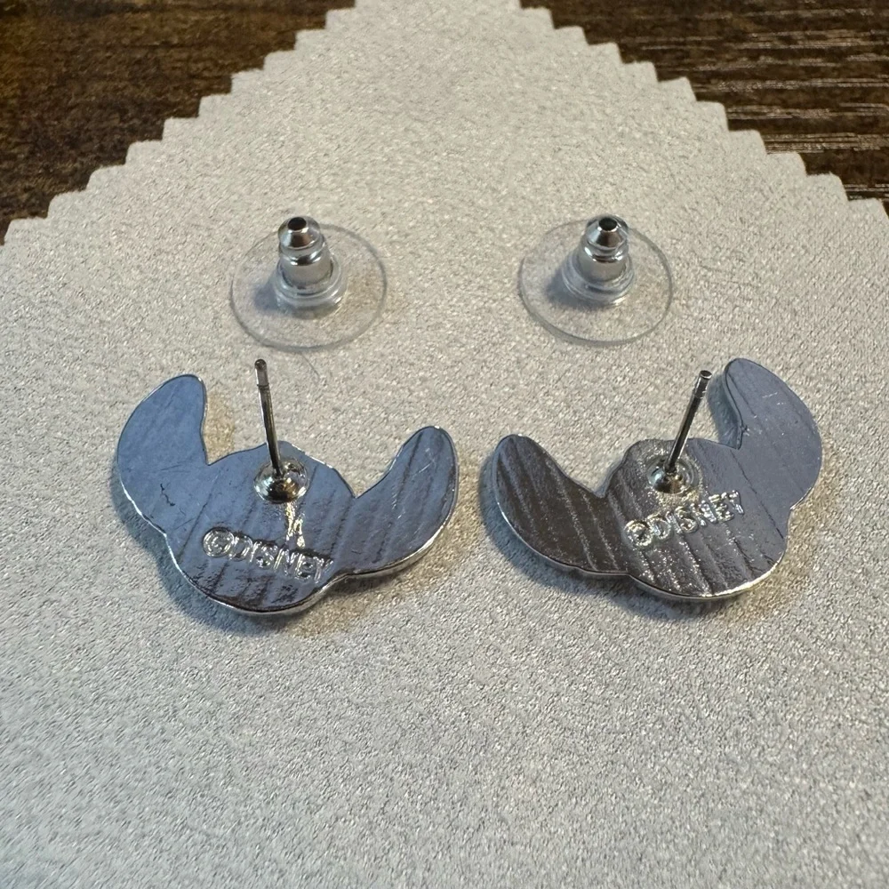 *Stitch Kids Disney Silver Plated Earrings & Charm Purple and Orange